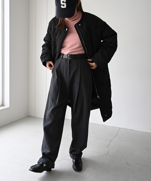 CANAL JEAN（キャナルジーン）の「RED CHOP WORKS(レッドチョップワークス) ウォームインナーハイネックTシャツ（Tシャツ/カットソー・レディース・ホワイト/ブラック/グレー/ピンク/ブルー・38）」の15枚目の写真