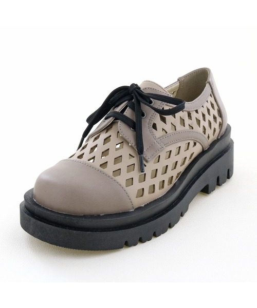 byあしながおじさん（バイアシナガオジサン）の「メッシュレースアップシューズ　-8510063（その他シューズ・レディース・グレイッシュベージュ/ホワイト/グリーン/ブラック・L/S/LL/M）」の13枚目の写真