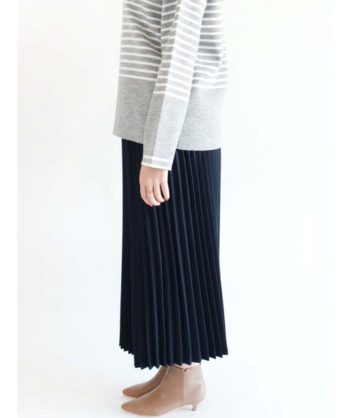 Te chichi（テチチ）の「ウール調ロングプリーツスカート（スカート・レディース・ネイビー/グレー/グリーン/モカ・ﾌﾘ-）」の8枚目の写真