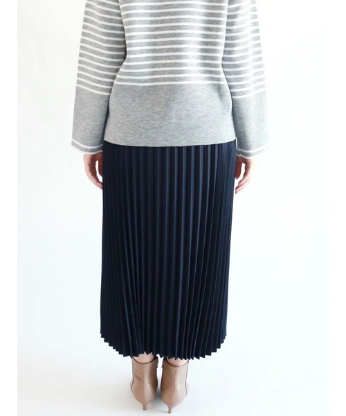 Te chichi（テチチ）の「ウール調ロングプリーツスカート（スカート・レディース・ネイビー/グレー/グリーン/モカ・ﾌﾘ-）」の9枚目の写真