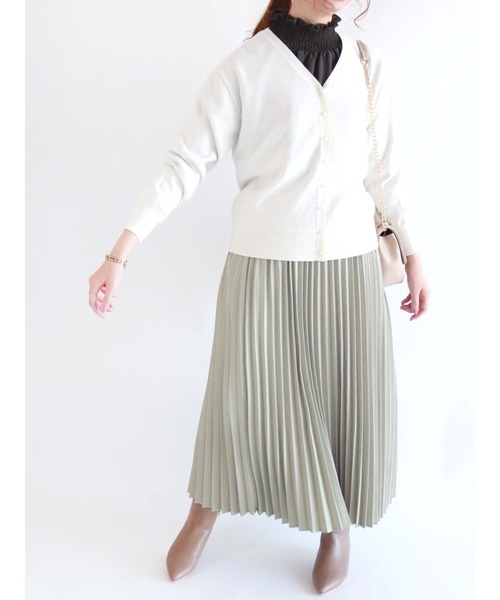 Te chichi（テチチ）の「ウール調ロングプリーツスカート（スカート・レディース・ネイビー/グレー/グリーン/モカ・ﾌﾘ-）」の13枚目の写真