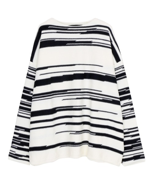 Figments（フィグメンツ）の「オーバージャガードニット（ニット/セーター・レディース・オフホワイト/ブラック・FREE）」の11枚目の写真