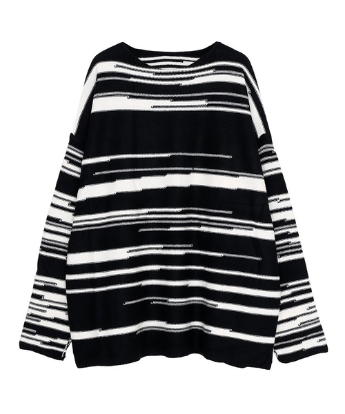 Figments（フィグメンツ）の「オーバージャガードニット（ニット/セーター・レディース・オフホワイト/ブラック・FREE）」の16枚目の写真