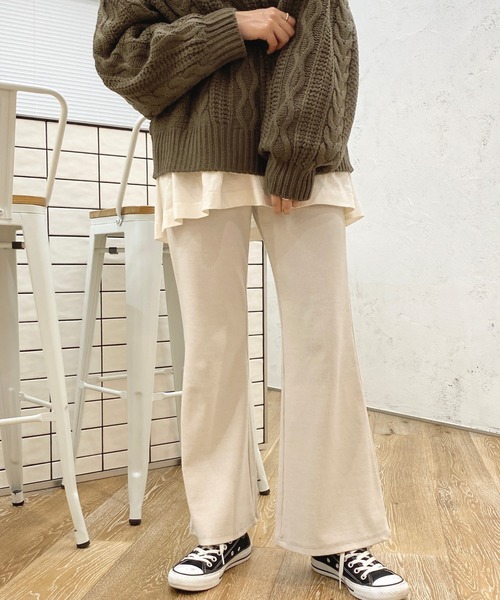 apres jour（アプレジュール）の「カットリブパンツ【ZOZOTOWN限定アイテム】（その他パンツ・レディース・ブラック/ダークブラウン/アイボリー・X-LARGE/フリー）」の9枚目の写真