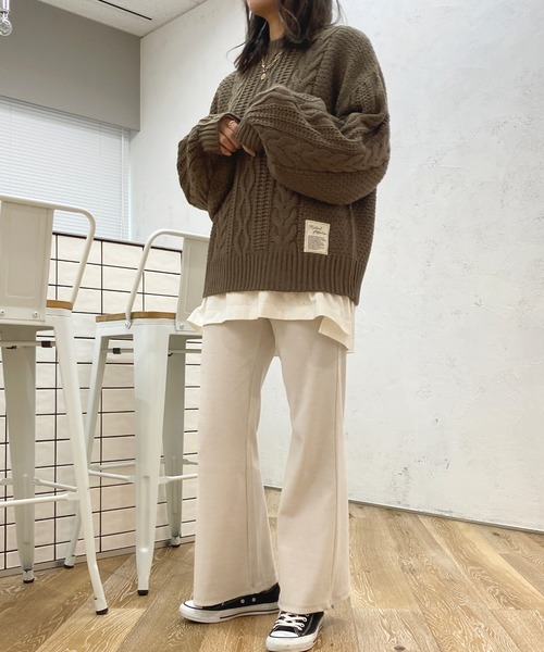 apres jour（アプレジュール）の「カットリブパンツ【ZOZOTOWN限定アイテム】（その他パンツ・レディース・ブラック/ダークブラウン/アイボリー・X-LARGE/フリー）」の12枚目の写真