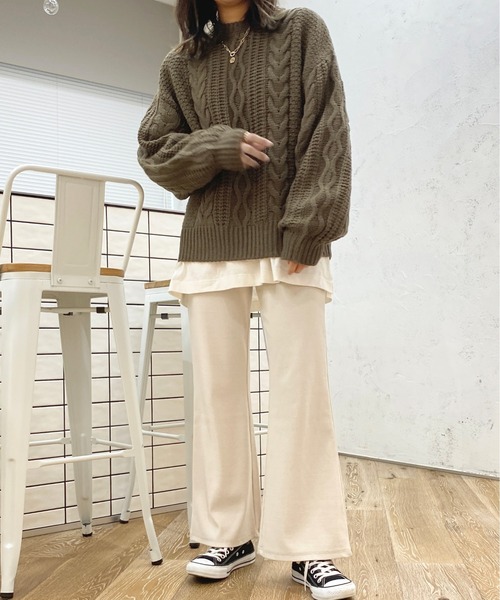 apres jour（アプレジュール）の「カットリブパンツ【ZOZOTOWN限定アイテム】（その他パンツ・レディース・ブラック/ダークブラウン/アイボリー・X-LARGE/フリー）」の13枚目の写真