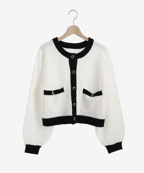 MAJESTIC LEGON(マジェスティックレゴン)の「レトロツイードライクカーデ(カーディガン/ボレロ・レディース・ブラック/アイボリー/ピンクベージュ・MEDIUM)」の15枚目の写真