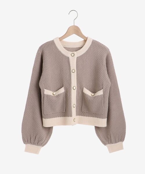 MAJESTIC LEGON(マジェスティックレゴン)の「レトロツイードライクカーデ(カーディガン/ボレロ・レディース・ブラック/アイボリー/ピンクベージュ・MEDIUM)」の7枚目の写真