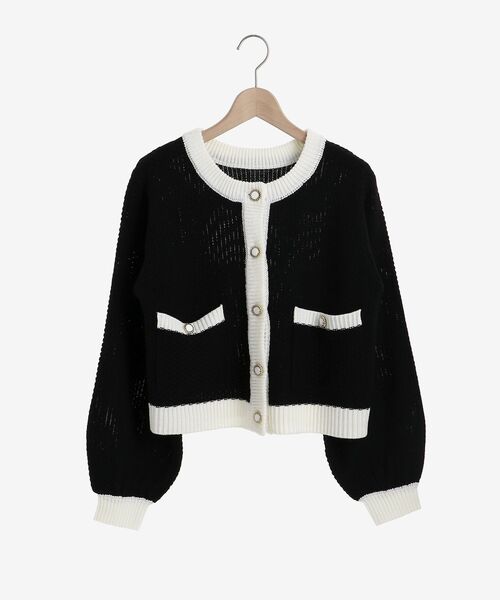 MAJESTIC LEGON(マジェスティックレゴン)の「レトロツイードライクカーデ(カーディガン/ボレロ・レディース・ブラック/アイボリー/ピンクベージュ・MEDIUM)」の11枚目の写真