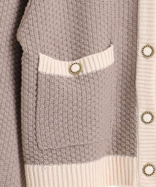 MAJESTIC LEGON(マジェスティックレゴン)の「レトロツイードライクカーデ(カーディガン/ボレロ・レディース・ブラック/アイボリー/ピンクベージュ・MEDIUM)」の13枚目の写真