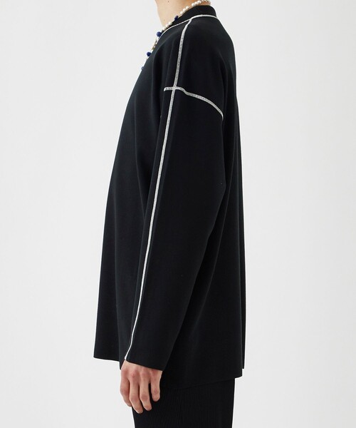 LiNoH(リノー)の「COTTON EMBROIDER CREW NECK KNIT/エンブロイダリーコットンニット(ニット/セーター・メンズ・ライトグレー/ブラック/ライトグリーン/オレンジ・1/2)」の6枚目の写真