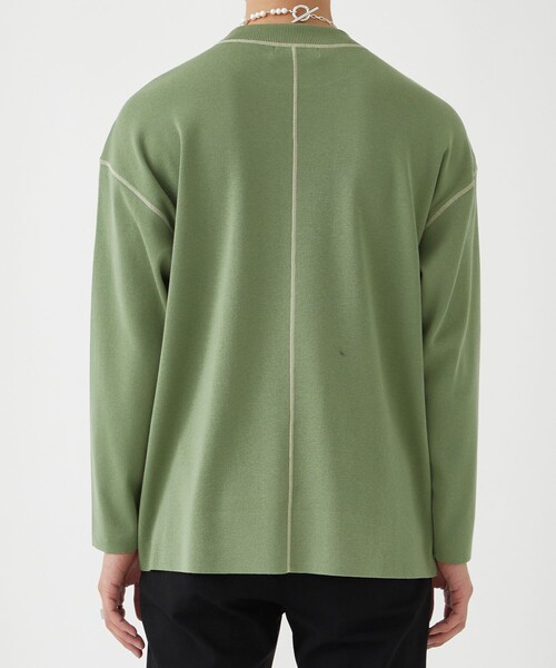 LiNoH(リノー)の「COTTON EMBROIDER CREW NECK KNIT/エンブロイダリーコットンニット(ニット/セーター・メンズ・ライトグレー/ブラック/ライトグリーン/オレンジ・1/2)」の14枚目の写真