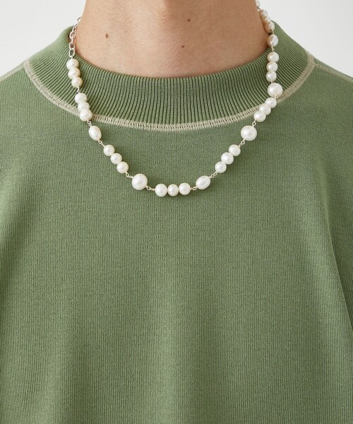 LiNoH(リノー)の「COTTON EMBROIDER CREW NECK KNIT/エンブロイダリーコットンニット(ニット/セーター・メンズ・ライトグレー/ブラック/ライトグリーン/オレンジ・1/2)」の15枚目の写真