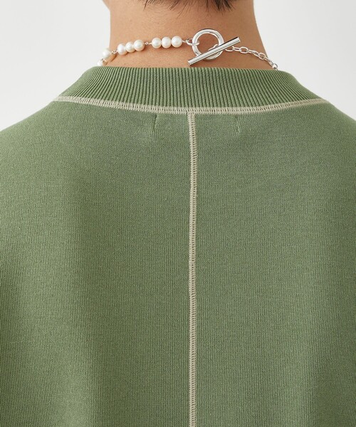 LiNoH(リノー)の「COTTON EMBROIDER CREW NECK KNIT/エンブロイダリーコットンニット(ニット/セーター・メンズ・ライトグレー/ブラック/ライトグリーン/オレンジ・1/2)」の18枚目の写真