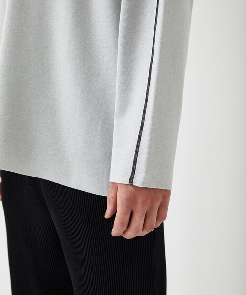 LiNoH(リノー)の「COTTON EMBROIDER CREW NECK KNIT/エンブロイダリーコットンニット(ニット/セーター・メンズ・ライトグレー/ブラック/ライトグリーン/オレンジ・1/2)」の22枚目の写真