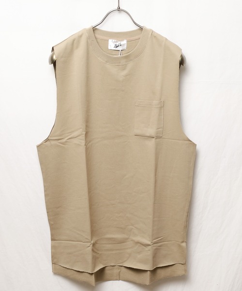 Mag.(マグ)の「【RDS】ポケット付き カットオフ ノースリーブカットソー(Tシャツ/カットソー・メンズ・カーキ/ベージュ/ネイビー/オフホワイト・MEDIUM/LARGE)」の6枚目の写真