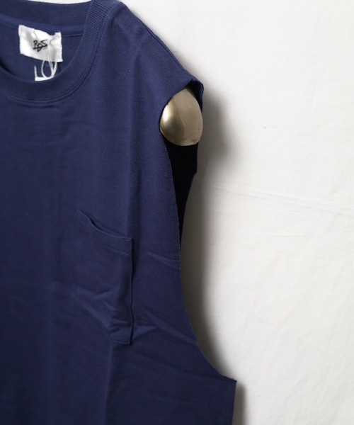 Mag.(マグ)の「【RDS】ポケット付き カットオフ ノースリーブカットソー(Tシャツ/カットソー・メンズ・カーキ/ベージュ/ネイビー/オフホワイト・MEDIUM/LARGE)」の11枚目の写真