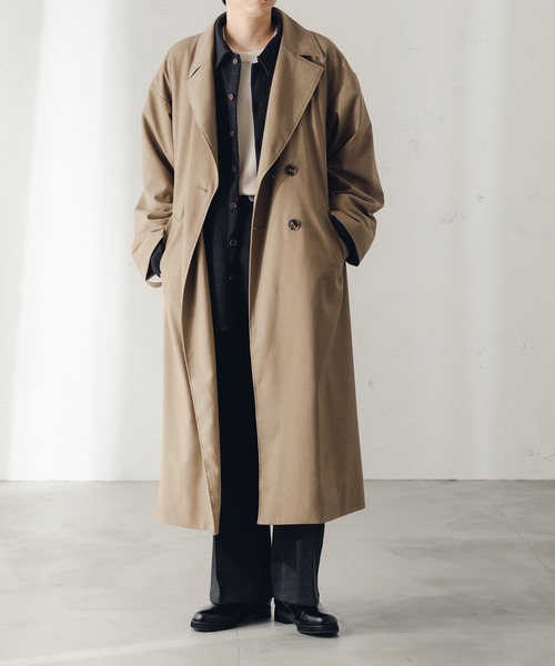 epnok（エプノック）の「ワイドストレートニットソーパンツ（スラックス・メンズ・グレイッシュベージュ/チャコールグレー・SMALL/MEDIUM/LARGE）」の7枚目の写真