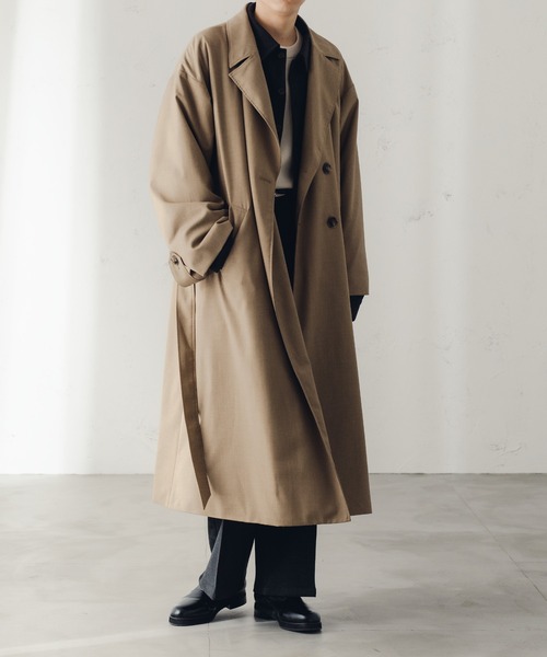 epnok（エプノック）の「ワイドストレートニットソーパンツ（スラックス・メンズ・グレイッシュベージュ/チャコールグレー・SMALL/MEDIUM/LARGE）」の8枚目の写真