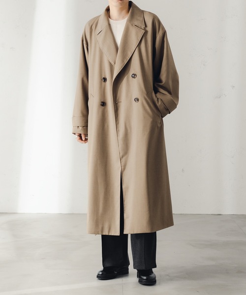 epnok（エプノック）の「ワイドストレートニットソーパンツ（スラックス・メンズ・グレイッシュベージュ/チャコールグレー・SMALL/MEDIUM/LARGE）」の6枚目の写真