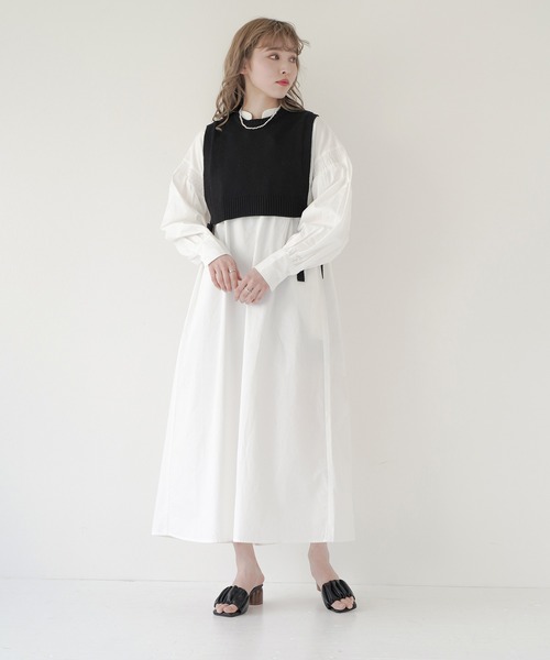 Lull（ルル）の「【Lull / ルル】レースアップロングシャツワンピース（ワンピース・レディース・ブラック/ホワイト・ONESIZE）」の20枚目の写真