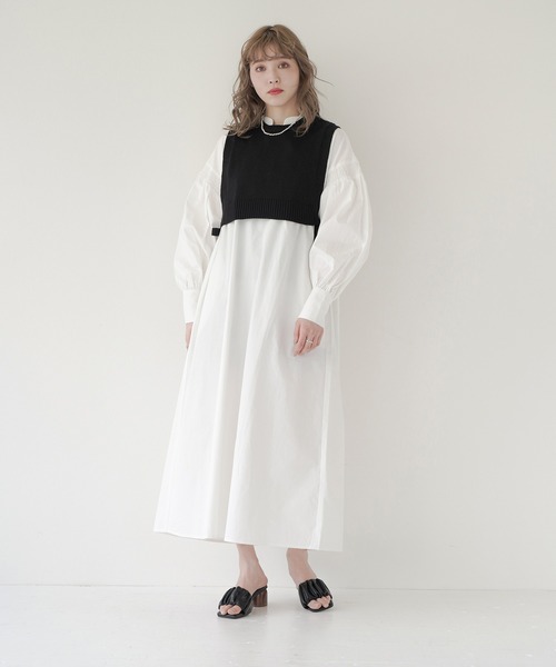 Lull（ルル）の「【Lull / ルル】レースアップロングシャツワンピース（ワンピース・レディース・ブラック/ホワイト・ONESIZE）」の13枚目の写真