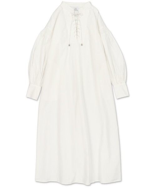 Lull（ルル）の「【Lull / ルル】レースアップロングシャツワンピース（ワンピース・レディース・ブラック/ホワイト・ONESIZE）」の18枚目の写真