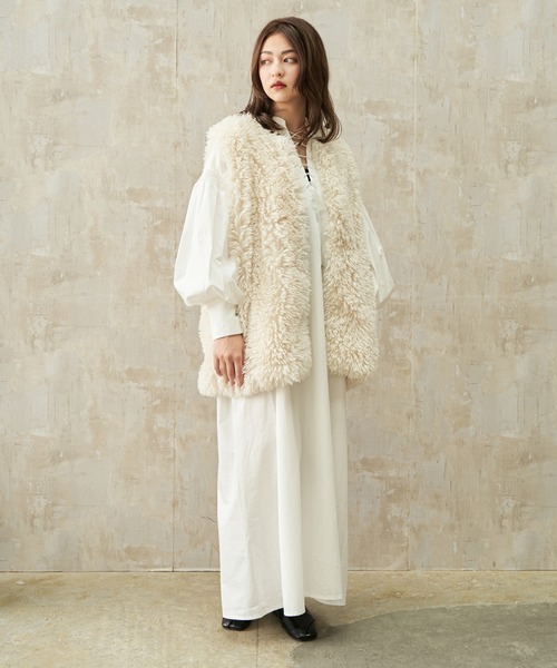 Lull（ルル）の「【Lull / ルル】レースアップロングシャツワンピース（ワンピース・レディース・ブラック/ホワイト・ONESIZE）」の9枚目の写真