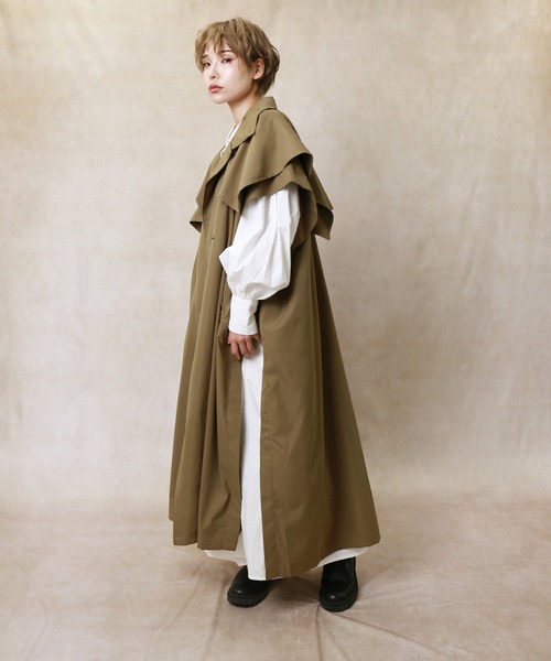 Lull（ルル）の「【Lull / ルル】レースアップロングシャツワンピース（ワンピース・レディース・ブラック/ホワイト・ONESIZE）」の3枚目の写真