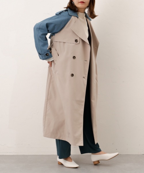 Thevon(ゼボン)の「デニムドッキングトレンチコート(トレンチコート・レディース・チャコールグレー/ベージュ/カーキ・FREE)」の20枚目の写真
