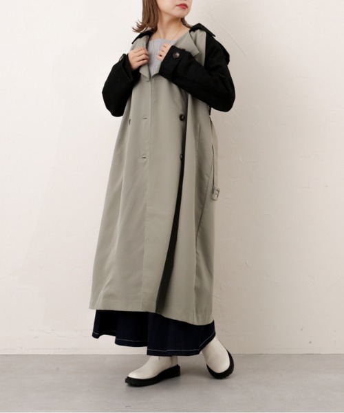 Thevon(ゼボン)の「デニムドッキングトレンチコート(トレンチコート・レディース・チャコールグレー/ベージュ/カーキ・FREE)」の17枚目の写真