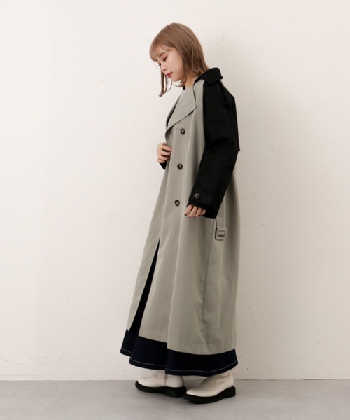 Thevon(ゼボン)の「デニムドッキングトレンチコート(トレンチコート・レディース・チャコールグレー/ベージュ/カーキ・FREE)」の21枚目の写真
