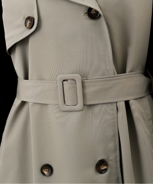 Thevon(ゼボン)の「デニムドッキングトレンチコート(トレンチコート・レディース・チャコールグレー/ベージュ/カーキ・FREE)」の9枚目の写真