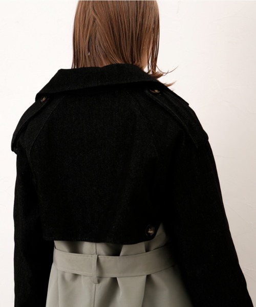 Thevon(ゼボン)の「デニムドッキングトレンチコート(トレンチコート・レディース・チャコールグレー/ベージュ/カーキ・FREE)」の15枚目の写真