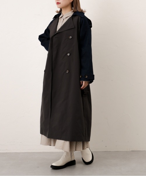 Thevon(ゼボン)の「デニムドッキングトレンチコート(トレンチコート・レディース・チャコールグレー/ベージュ/カーキ・FREE)」の19枚目の写真