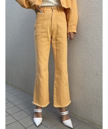 加工ツイルセミフレアパンツ