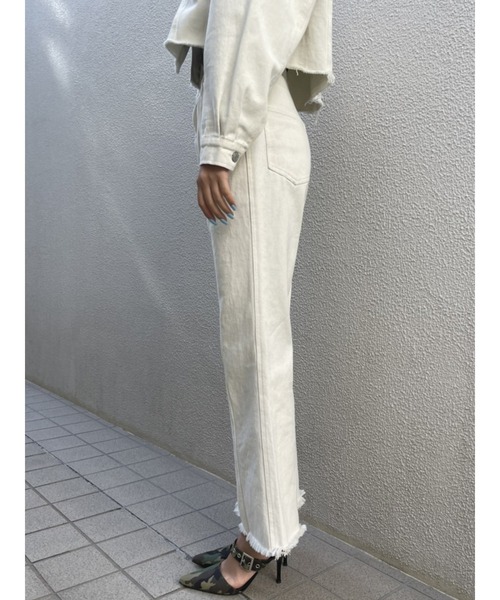 EGOIST(エゴイスト)の「加工ツイルセミフレアパンツ(その他パンツ・レディース・オレンジ/アイボリー・S/M)」の10枚目の写真