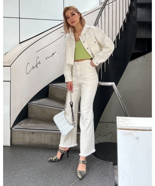 EGOIST(エゴイスト)の「加工ツイルセミフレアパンツ(その他パンツ・レディース・オレンジ/アイボリー・S/M)」の17枚目の写真