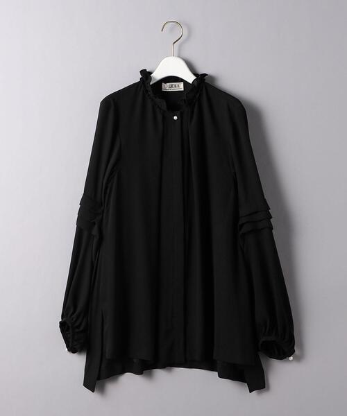 【別注】<FLICKA(フリッカ)>フリルネック ブラウス 【別注】<FLICKA(フリッカ)>フリルネック ブラウス