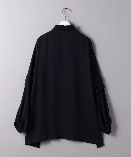 FLICKA(フリッカ)の「【別注】<FLICKA(フリッカ)>フリルネック ブラウス(シャツ/ブラウス・レディース・ブラック/ネイビー・FREE)」の3枚目の写真