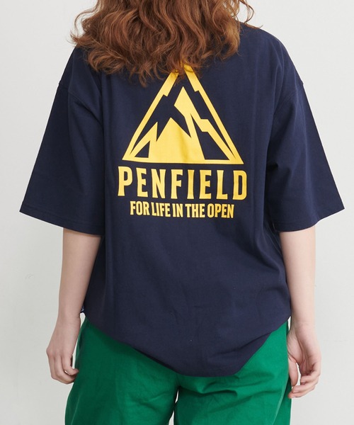 PEN FIELD（ペンフィールド）の「Penfield/ペンフィールド ワンポイント ワッペン ロゴ バックプリント ポケット付 綿100% 半袖 Tシャツ（Tシャツ/カットソー・レディース・ネイビー/ブラック/ベージュ/ホワイト・LL/L/M）」の4枚目の写真