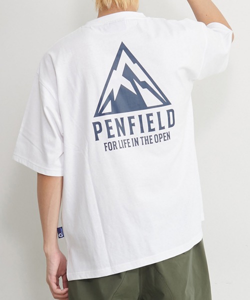 PEN FIELD（ペンフィールド）の「Penfield/ペンフィールド ワンポイント ワッペン ロゴ バックプリント ポケット付 綿100% 半袖 Tシャツ（Tシャツ/カットソー・レディース・ネイビー/ブラック/ベージュ/ホワイト・LL/L/M）」の22枚目の写真