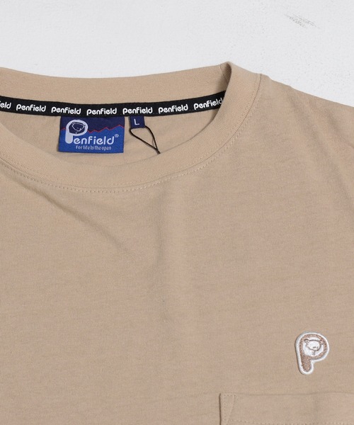 PEN FIELD（ペンフィールド）の「Penfield/ペンフィールド ワンポイント ワッペン ロゴ バックプリント ポケット付 綿100% 半袖 Tシャツ（Tシャツ/カットソー・レディース・ネイビー/ブラック/ベージュ/ホワイト・LL/L/M）」の5枚目の写真
