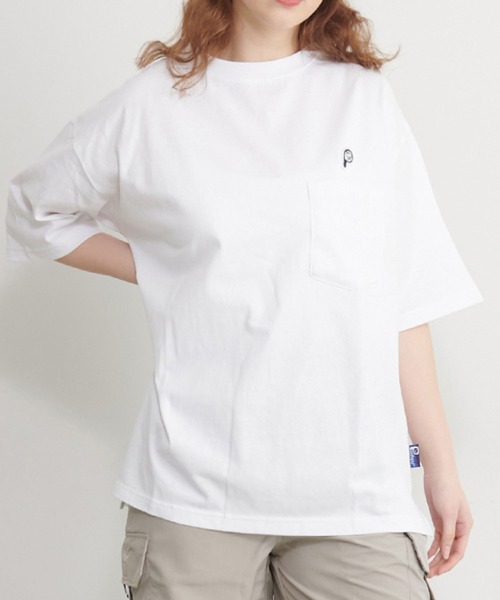 PEN FIELD（ペンフィールド）の「Penfield/ペンフィールド ワンポイント ワッペン ロゴ バックプリント ポケット付 綿100% 半袖 Tシャツ（Tシャツ/カットソー・レディース・ネイビー/ブラック/ベージュ/ホワイト・LL/L/M）」の19枚目の写真