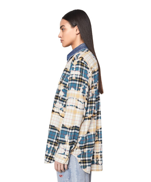DIESEL(ディーゼル)の「レディース シャツ チェック柄 デニムミックス 長袖 タイダイ(シャツ/ブラウス・レディース・グリーン系その他/ピンク系その他・SMALL/X-SMALL/XX-SMALL/MEDIUM)」の15枚目の写真