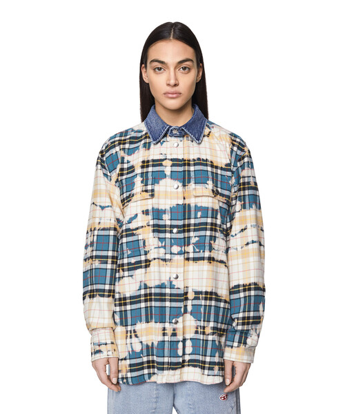 DIESEL(ディーゼル)の「レディース シャツ チェック柄 デニムミックス 長袖 タイダイ(シャツ/ブラウス・レディース・グリーン系その他/ピンク系その他・SMALL/X-SMALL/XX-SMALL/MEDIUM)」の19枚目の写真