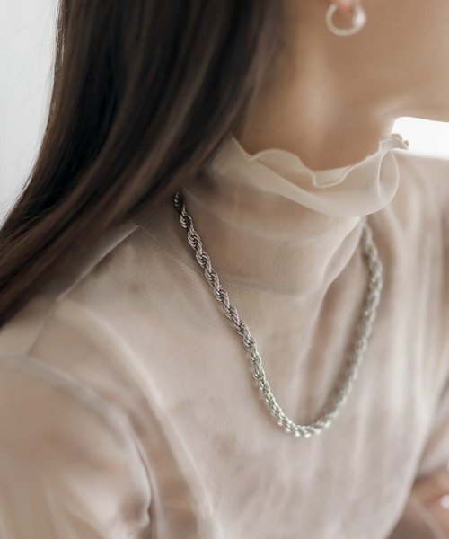 ear PAPILLONNER（イアパピヨネ）の「ステンレスロープチェーンネックレス（ネックレス・レディース・シルバー/ゴールド・FREE）」の4枚目の写真