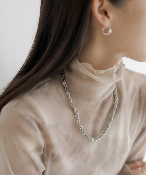 ear PAPILLONNER（イアパピヨネ）の「ステンレスロープチェーンネックレス（ネックレス・レディース・シルバー/ゴールド・FREE）」の5枚目の写真