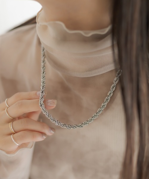 ear PAPILLONNER（イアパピヨネ）の「ステンレスロープチェーンネックレス（ネックレス・レディース・シルバー/ゴールド・FREE）」の8枚目の写真