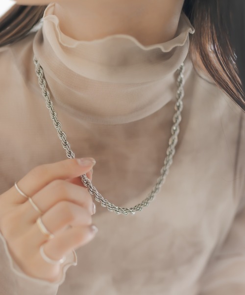 ear PAPILLONNER（イアパピヨネ）の「ステンレスロープチェーンネックレス（ネックレス・レディース・シルバー/ゴールド・FREE）」の9枚目の写真